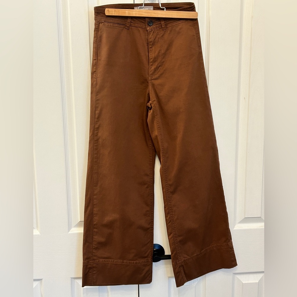 Everlane Utility Wide-Leg Pant Chocolate Brown Size 00 High Rise EUC